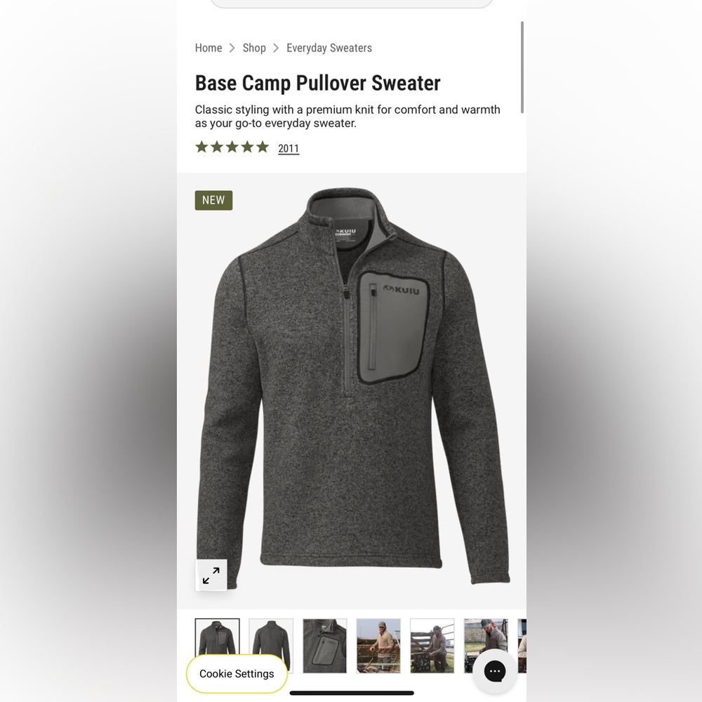 KUIU Base Camp Pullover Sweater light gray